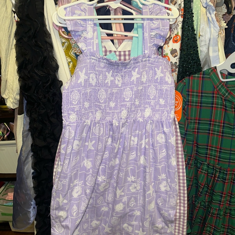 Wonder Nation Lavender Dress with White Patterns